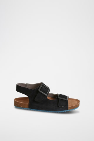 Sandálias em nobuck - Azul-marinho