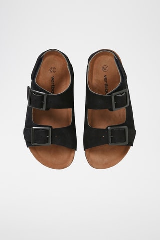 Sandálias em nobuck - Azul-marinho