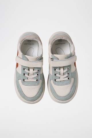 Sapatilhas em couro - verde-água