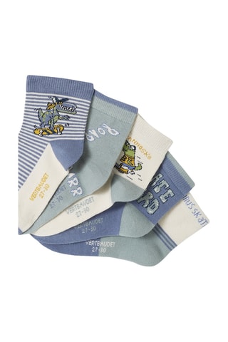 5 pares de meias - Verde-água e azul-cobalto