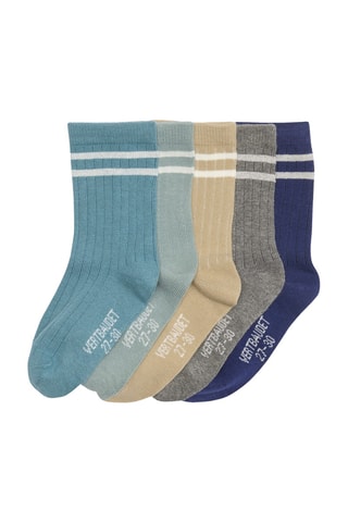 5 pares de meias - Azul-marinho