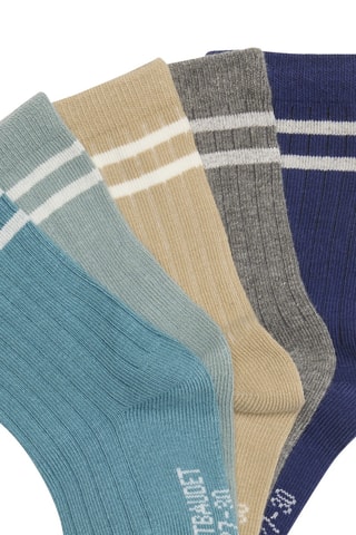 5 pares de meias - Azul-marinho