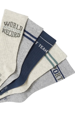 5 pares de meias - Branco mesclado