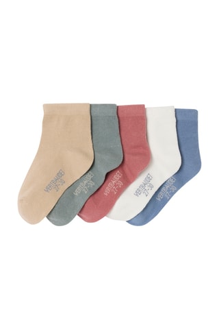 5 pares de meias - Bege e caqui