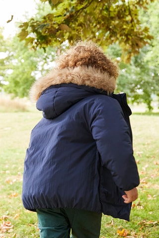 Parca com capuz - Azul-marinho