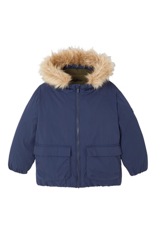 Parca com capuz - Azul-marinho