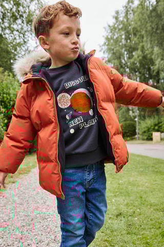 Blusão com capuz - Laranja