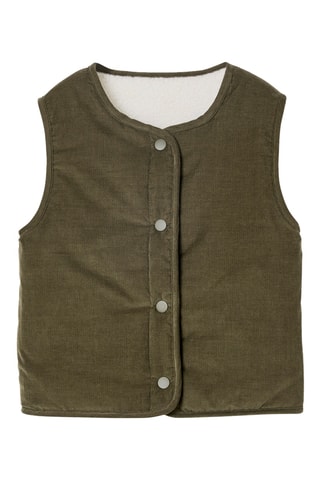 Veste réversible sans manches - Ecru et kaki