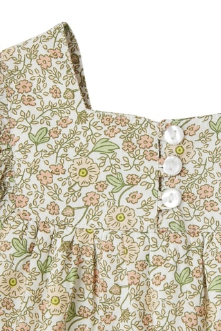 Vestido - Cru e verde-claro