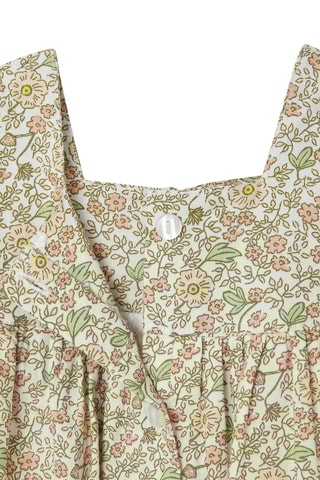 Vestido - Cru e verde-claro