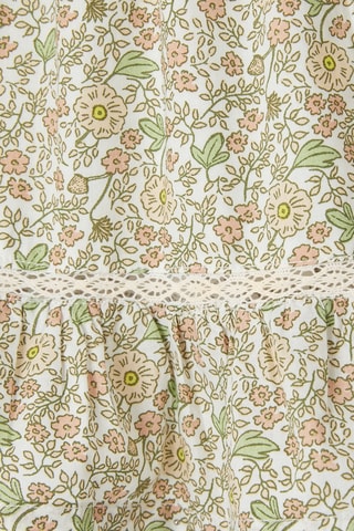 Vestido - Cru e verde-claro