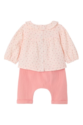 Blusa e calças - Rosa e verde