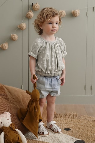 Blouse - Vert sauge et blanc