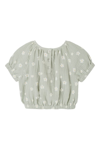 Blouse - Vert sauge et blanc