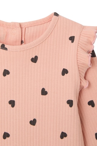 T-shirt em algodão biológico - Rosa e preto