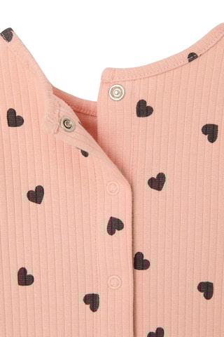 T-shirt em algodão biológico - Rosa e preto