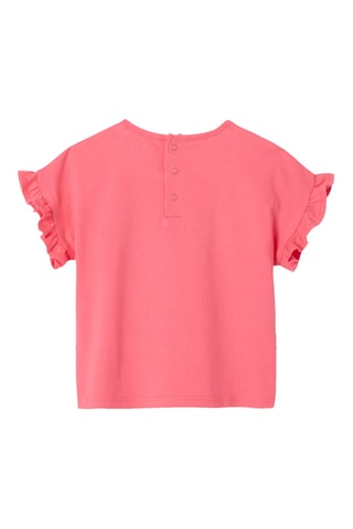 T-shirt em algodão biológico - Rosa e vermelho