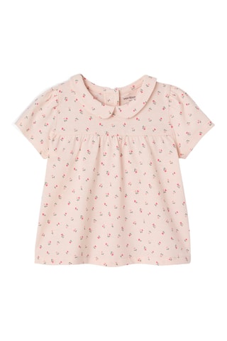 2 blusas em algodão biológico - Branco e rosa