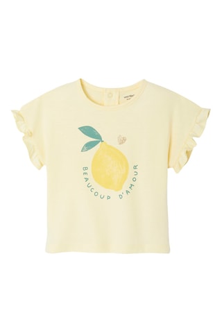 T-shirt em algodão biológico - Amarelo
