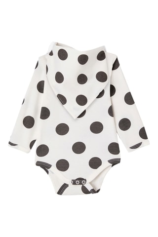 Body et bavoir en coton biologique - Blanc et gris foncé