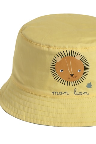 Chapéu à pescador reversível - Amarelo e azul-claro