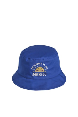 Chapéu à pescador reversível - Azul-marinho e branco