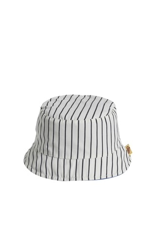 Chapéu à pescador reversível - Azul-marinho e branco