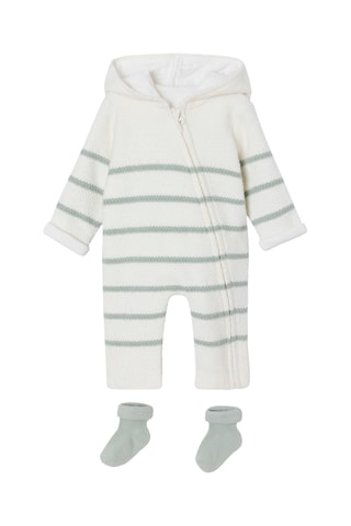 Combinaison à capuche et chaussettes - Blanc et vert