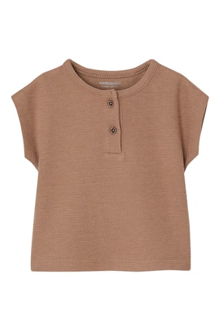 T-shirt e calções - Castanho e bege