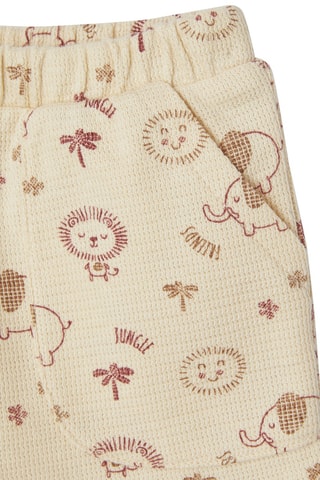 T-shirt e calções - Castanho e bege