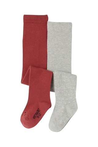 2 collants - Cinzento mesclado e vermelho-tijolo