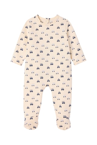 2 grenouillères en coton biologique - Bleu marine et gris clair