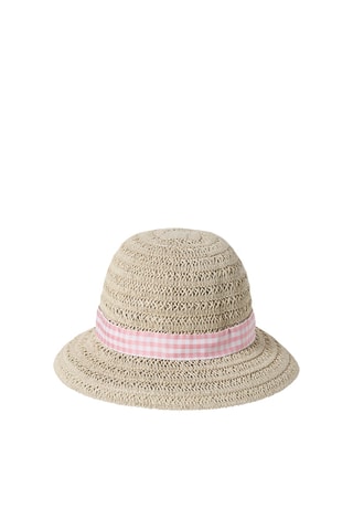 Chapeau - Ecru et rose poudré