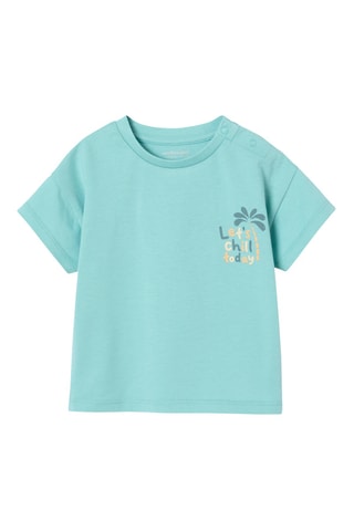 T-shirt em algodão biológico - Turquesa