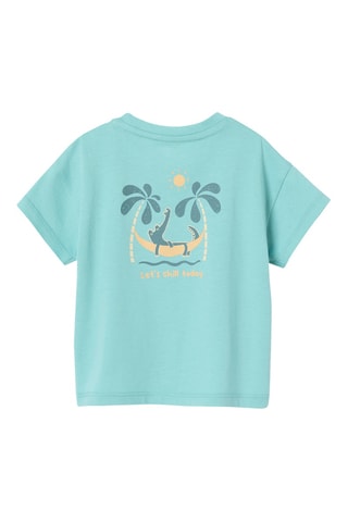 T-shirt em algodão biológico - Turquesa