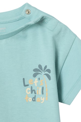 T-shirt em algodão biológico - Turquesa