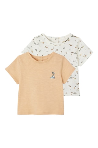 2 t-shirts em algodão biológico - Bege