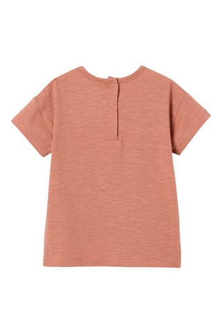 T-shirt em algodão biológico - Vermelho-tijolo