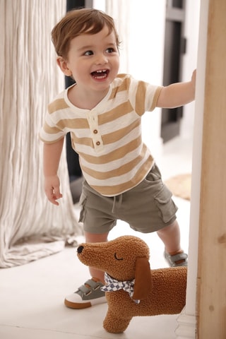 T-shirt em algodão biológico - Castanho