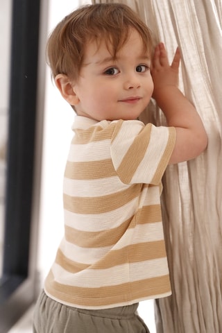 T-shirt em algodão biológico - Castanho