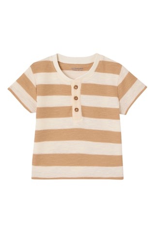 T-shirt em algodão biológico - Castanho