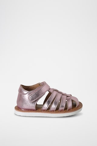 Sandálias em couro - Dourado-rosa