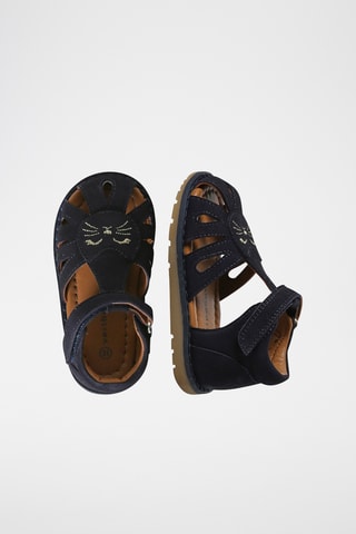 Sandálias em nobuck - Azul-marinho