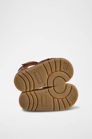 Sandálias em couro - Castanho