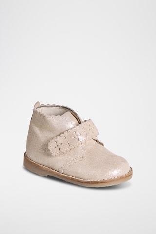 Botins em couro - Dourado