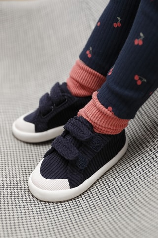 Ténis em veludo - Azul-marinho