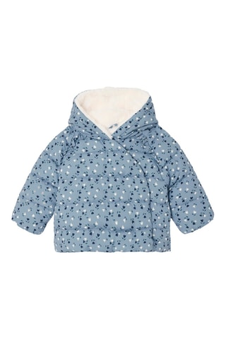 Blusão com capuz - Azul-cobalto e branco