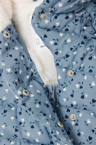 Blusão com capuz - Azul-cobalto e branco