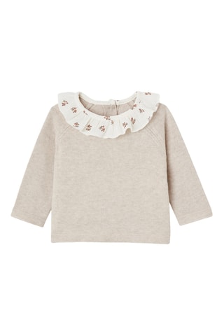 Camisola - Bege mesclado e branco