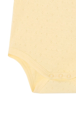 2 bodys en coton biologique - Jaune et blanc